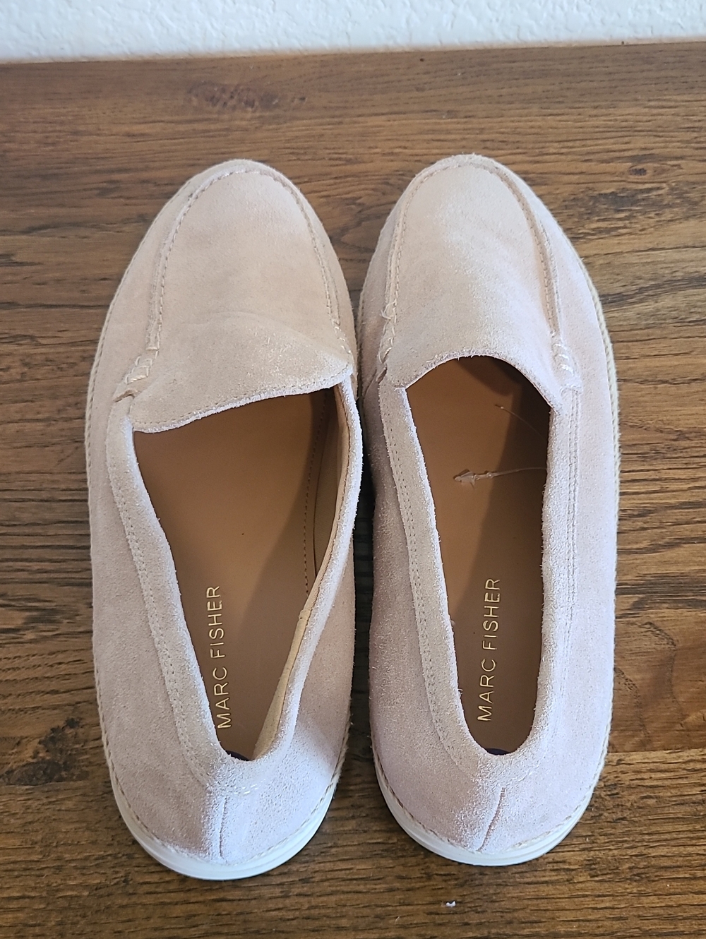 Marc Fisher Blush Suede Slip-On Loafers